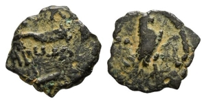 Judaea. Herodians, Herod I AE Half Prutah.