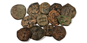  Group of Thirteen [13] Byzantine AE Coins.