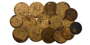 Group of Sixteen [16] Victorian George II CU Gaming Tokens.