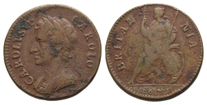 Great Britain. Stuart, Charles II CU Farthing.