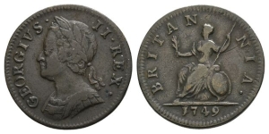 Great Britain. Hanover, George II CU Farthing.