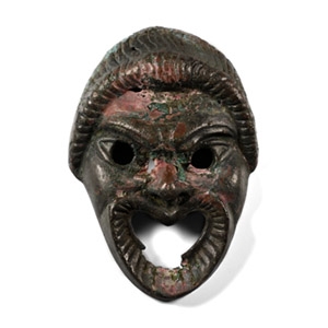 Roman Bronze Actors Mask Mount