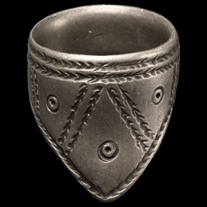 Large Medieval Silver Archers Thumb Ring