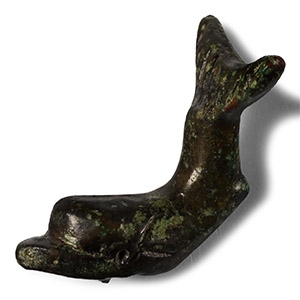 Roman Bronze Dolphin Mount