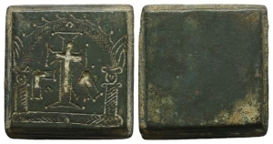Byzantine Square Bronze Commercial Weight of One Uncia.