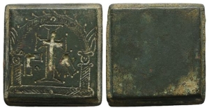 Byzantine Square AE Commercial Weight of One Uncia.