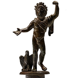 Roman Bronze Statue of Zeus with Eagle