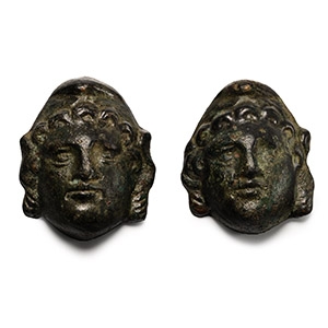 Roman Bronze Attis Mount Pair