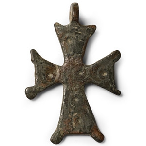 Byzantine Bronze Cross Pendant