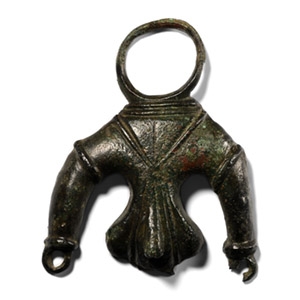 Large Roman Bronze Triple Phallic Pendant