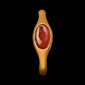 Roman Gold Ring with Artemis of Ephesus Gemstone