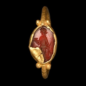 Roman Gold Ring with Diana Gemstone