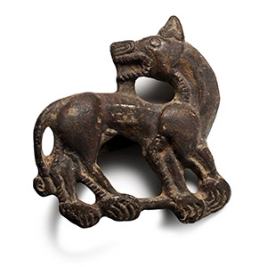 Scythian Silver Panther Looking Back Belt Mount