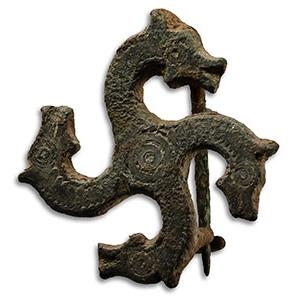 Roman Bronze Horse Whorl Brooch