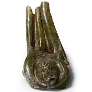 Roman Glass Amphora Handle Fragment with Medusa