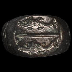 Roman Bronze Ring with Fish