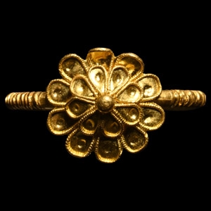 Greek Gold Ring with Flower