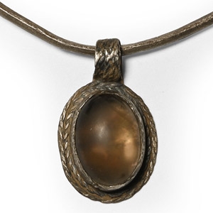 Roman Silver Torc with Gemstone Pendant