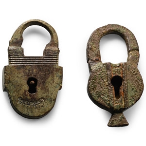 Post Medieval Bronze Padlock Group