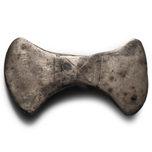 Iron Age Celtic Silver Double-Bladed Axehead Amulet