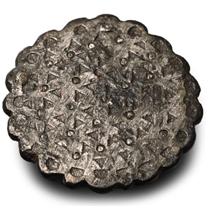 Viking Age Silvered Bronze Stud with Stamped Decoration