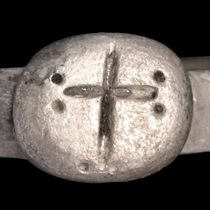 Medieval Silver Ring with Cross