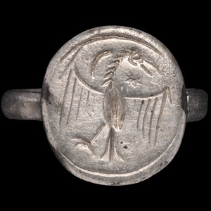 Medieval Silver Ring with Spread Eagle