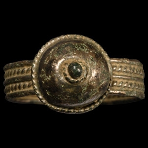Large Byzantine Silver Ring with Architectural Dome