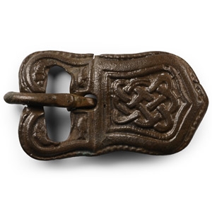 Byzantine Bronze Buckle with Entwined Beasts