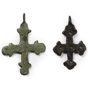 Byzantine Bronze Cross Pendant Group
