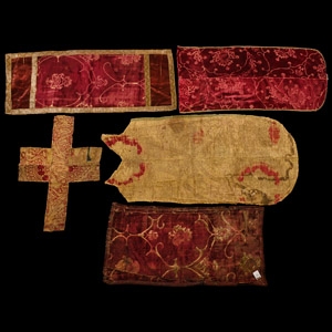 Medieval Group of Italian Ferroneries and Cloth of Gold Velvets