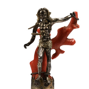 Renaissance Devotional Aid Depicting Saint Sebastian Tied to a Coral Branch
