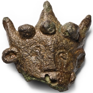 Romano-British Celtic Bronze Tarvos Trigaranus Head