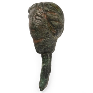 Roman Bronze Pin Head with Bust