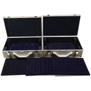 Group of Two Aluminium Coin Carry Cases.