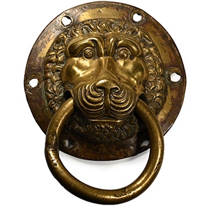 Bronze Knocker Decorated with Lion Mask