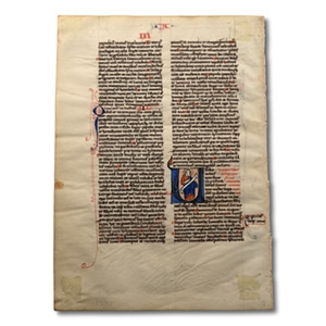 Medieval Book of Amos Manuscript Leaf from a Latin Bible