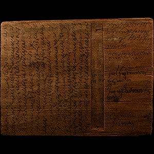 Roman Inked Reused Wooden Wax Tablet For a Contract Negotiated and Agreed at Titiiuni between Maianus and Silvanus