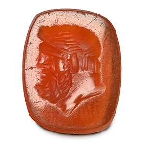 Roman Carnelian Gemstone with Profile Head of Hercules