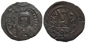 Maurice Tiberius AE 40 Nummi or Follis.