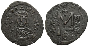 Theophilus AE 40 Nummi or Follis.