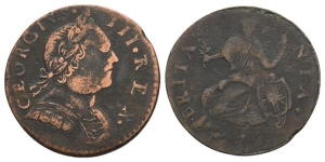 Great Britain. Hanover, George III CU Halfpenny.