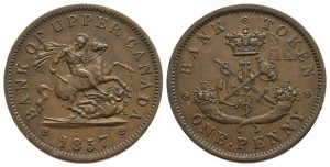 Canada, British Colonial. Bank of Upper Canada CU Penny.