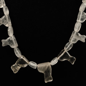 Rock Crystal Bead Necklace with Amulets