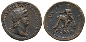 Reproduction of a Nero AE Sestertius.