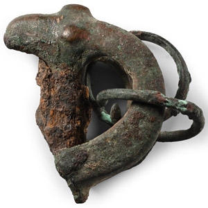 Luristan Bronze Mouflon Head with Rings