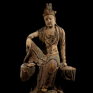 Very Large Chinese Wooden Guanyin Statue