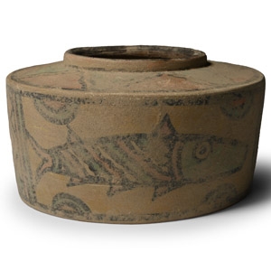 Indus Valley Painted Terracotta Vessel with Fishes