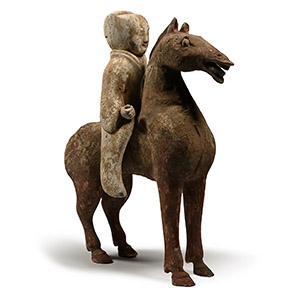 Chinese Han Style Terracotta Horse and Rider