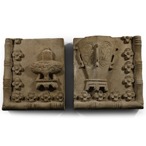 Chinese Song Terracotta Flower Vase Tile Set